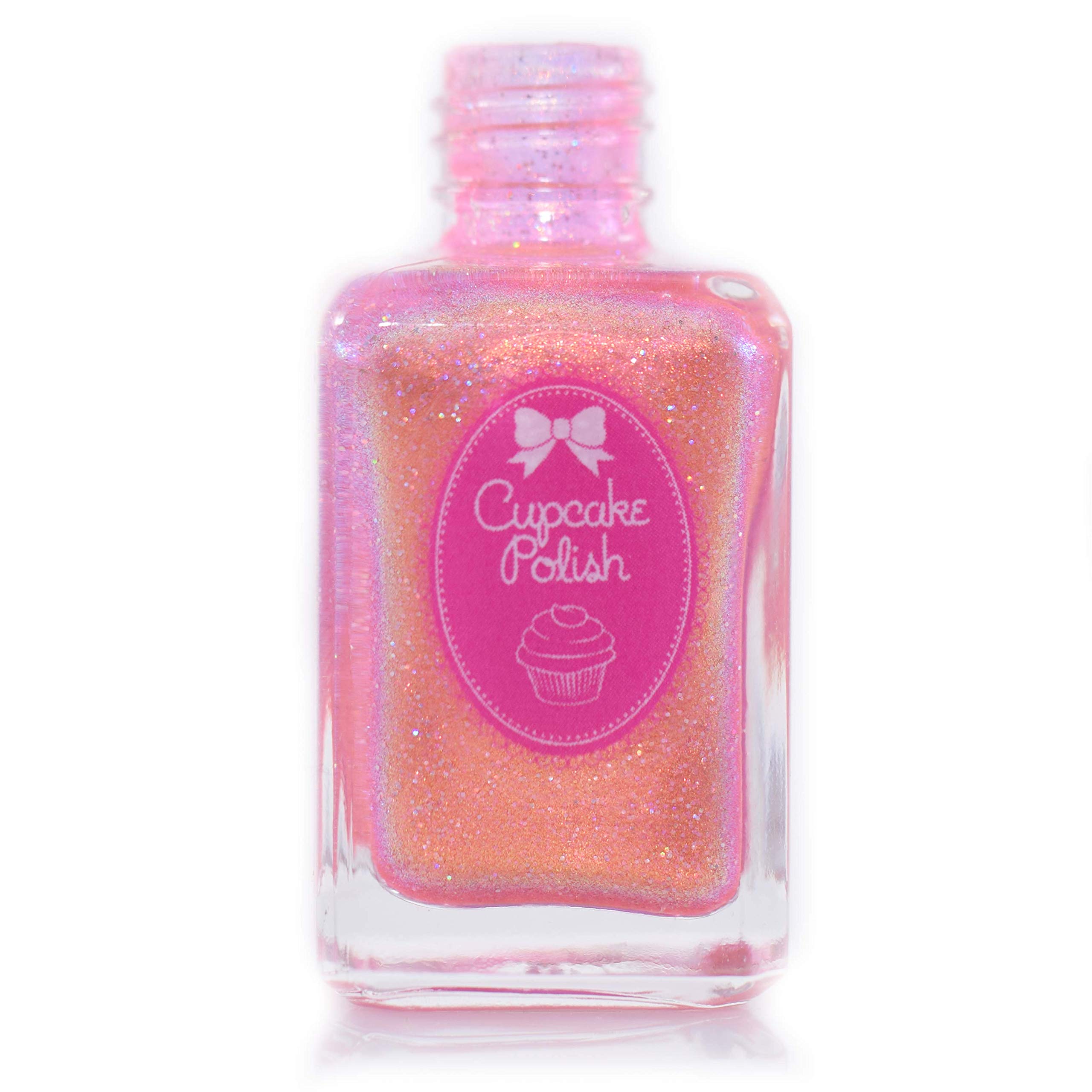 Shimmering Sunburst -Coral Holographic Aurora Iridescent Shifting Nail Polish by Cupcake Polish