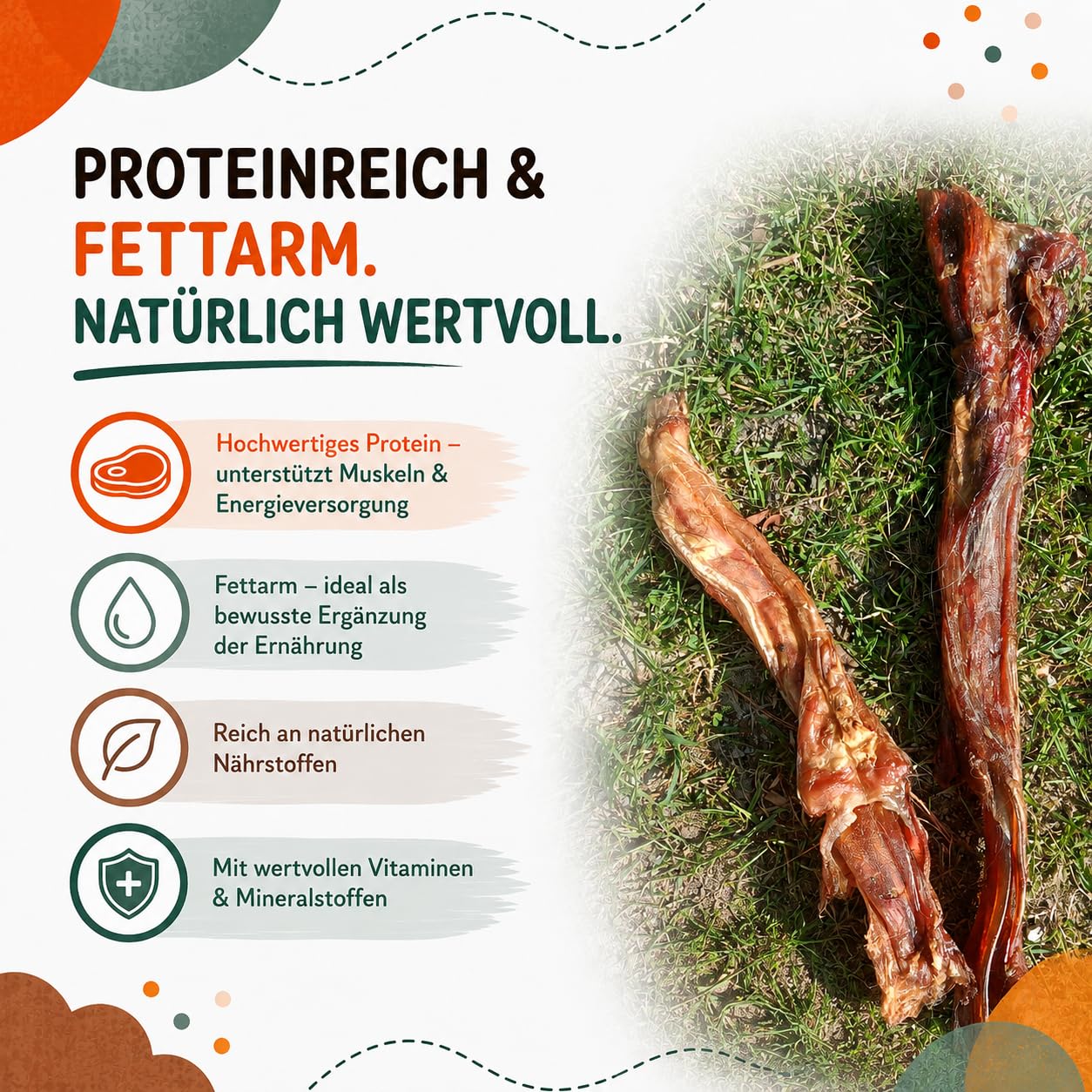 Pferdesehnen für Hunde getrocknet, Pferdeleckerli & Kausnack Pferd, 100% Pferd, Monoprotein, hypoallergen, luftgetrocknet, ohne Zusatzstoffe, getreidefrei, 1kg
