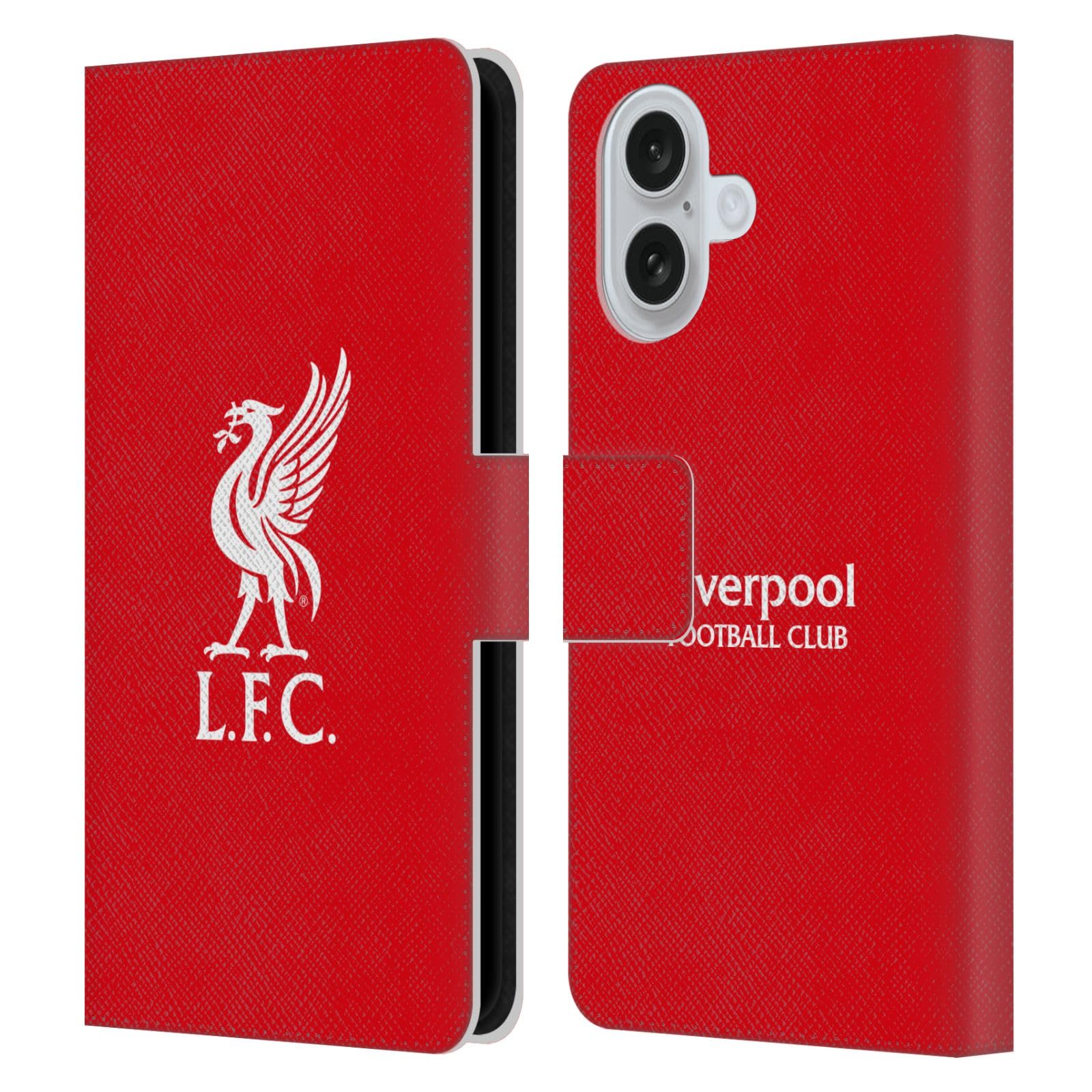 Head Case Designs Officially Licensed Liverpool Football Club White Logo In Red Liver Bird Leather Wallet Case Compatible With Apple iPhone 16