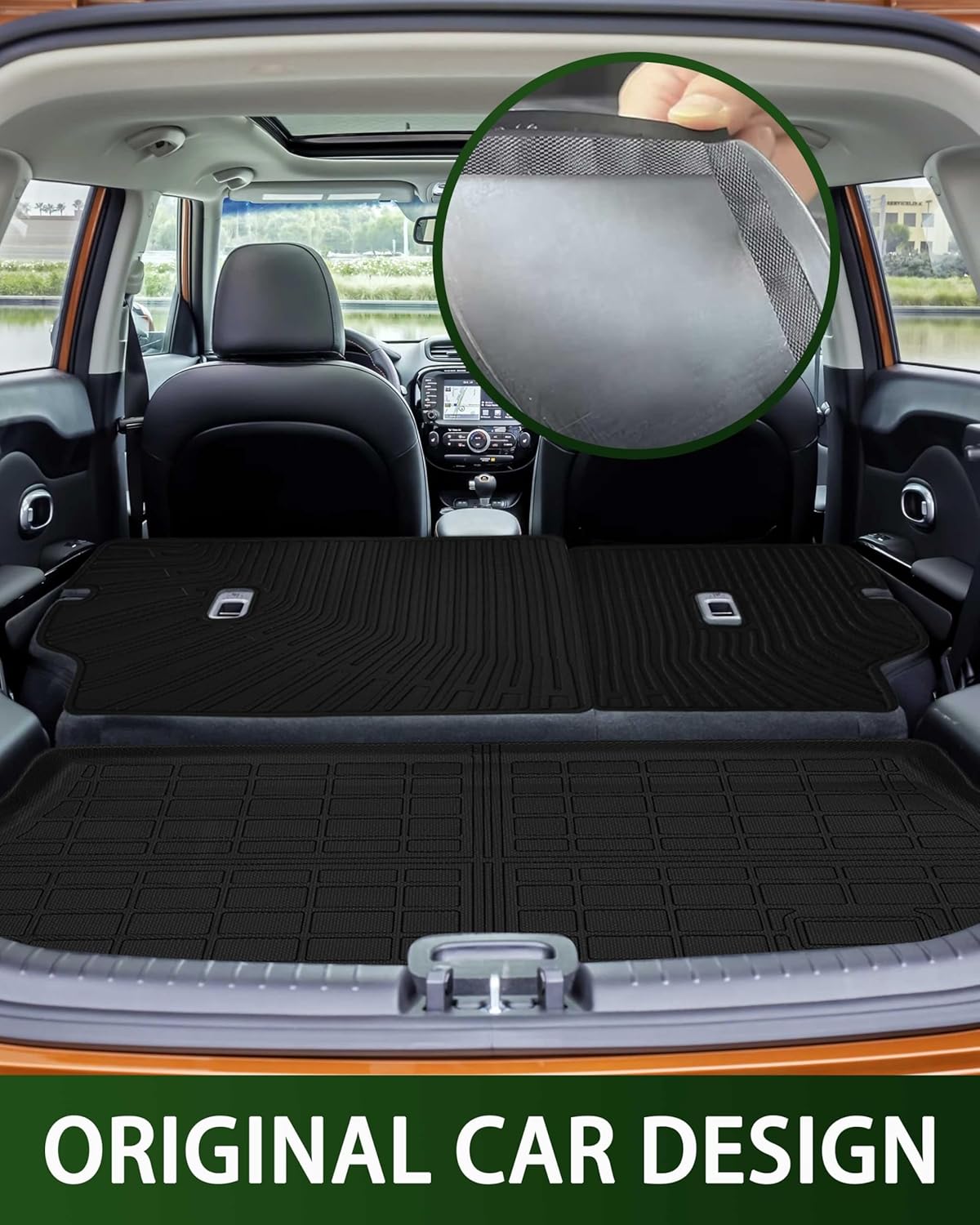 Cargo Mat Cargo Liner for Kia Soul 2020-2025 Trunk Mat Back Seat Cover Protector with Backrest Mat Dog Liner TPE All Weather