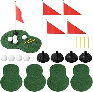 36Pcs Golf Sport Centerpieces Table Decorations Golf Themed Birthday Party Supplies Include 4 Artificial Grass Mat 4 Golf 4 Red Flag Plastic Flag Stand 24 Tees for Sport Themed Party Decor