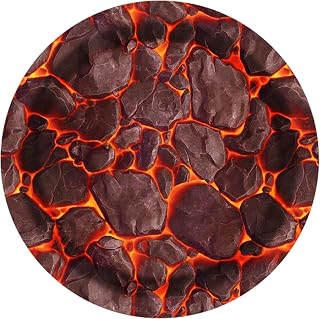 24pcs 7 inches Volcano Theme Disposable Paper Plates – Volcano Party Plates with Lava & Rocky Terrain Design, Perfect for Birthday Parties, Science-Themed Events, Hawaiian Luaus, Camping Trips