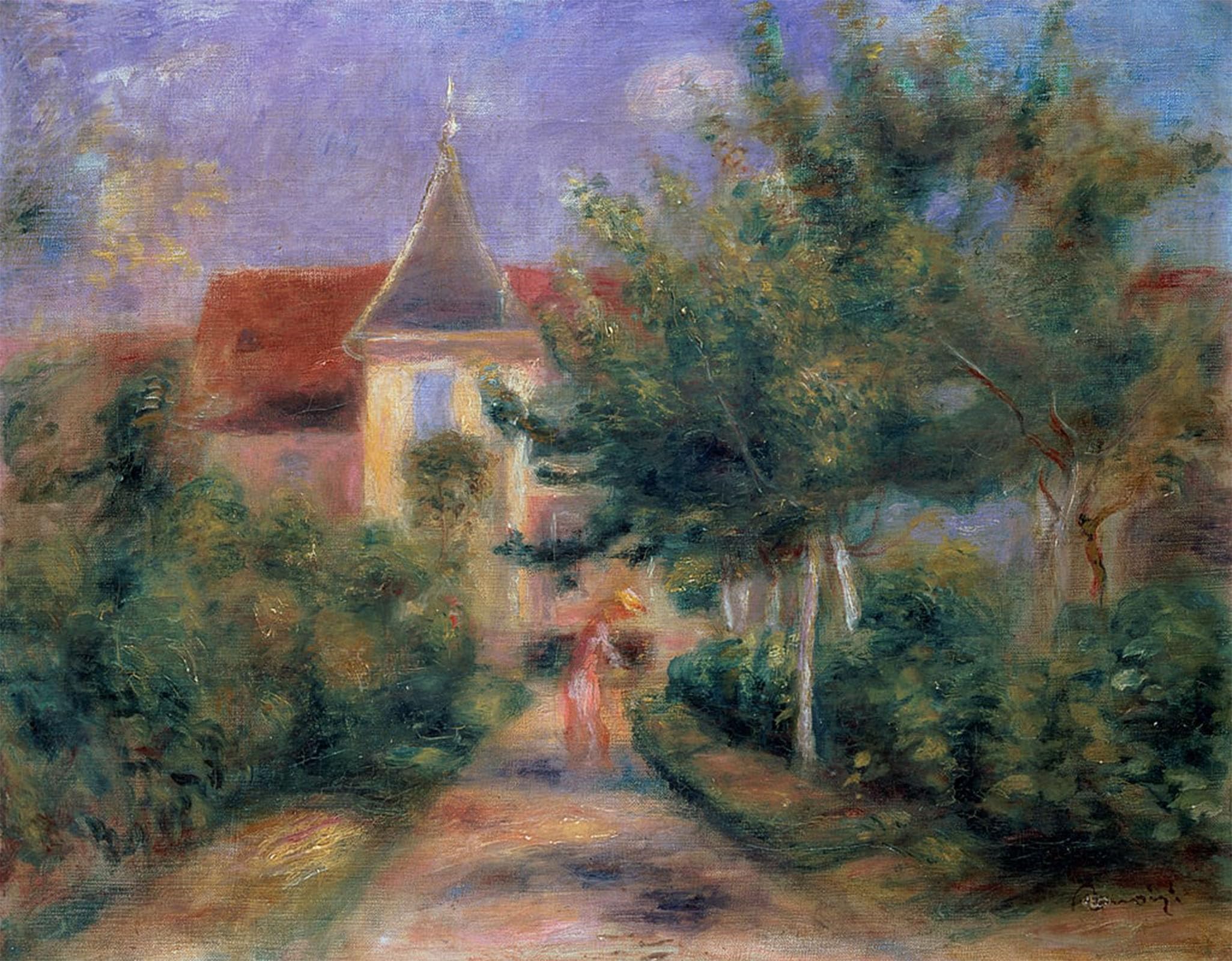 Serendipitp No Frame Vintage Picture Print On Canvas Wall Art Poster Renoir's House At Essoyes By Pierre Auguste Renoir Artwork Print Poster For Wall Decor 60X90cm