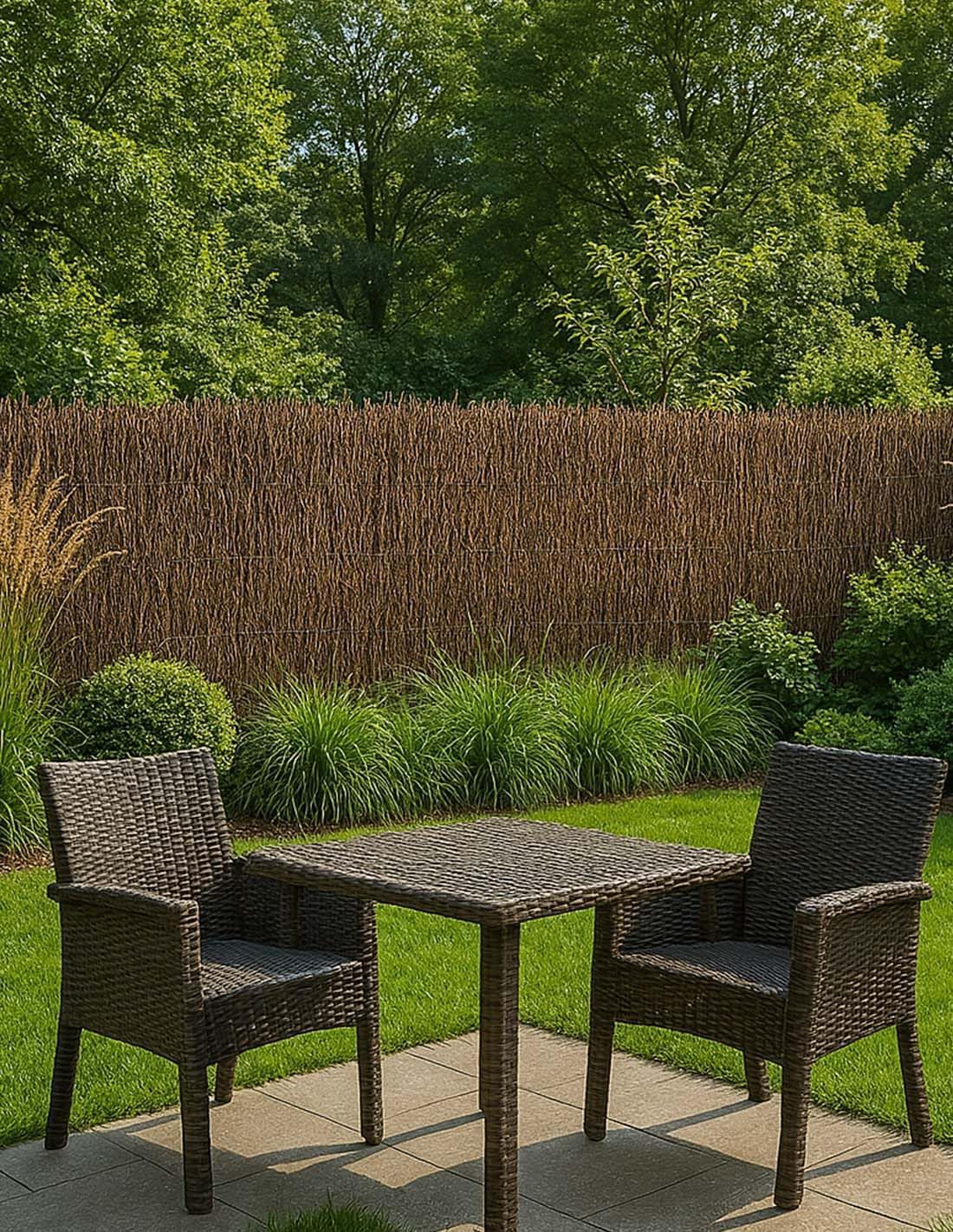 Cerramiento de Brezo Natural, 300 x 100 cm, 1400 g/m², Ocultación 80%, Verde (2x5)
