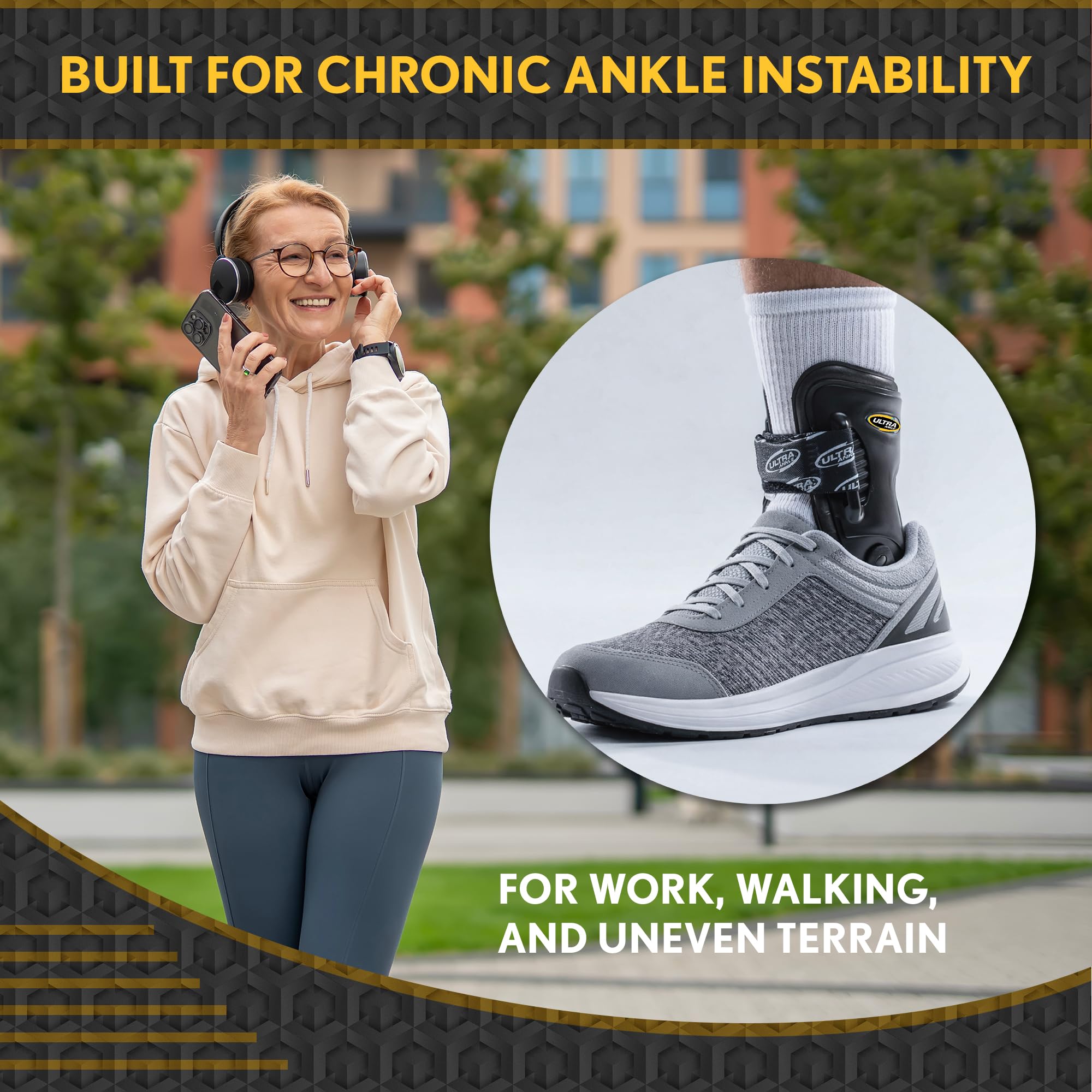 Ultra High-5 Rigid Ankle Brace Chronic Ankle Instability Boot Ready | Orthopedic Ankle Stabilizer Work Boots Hiking Boots Active Adults Daily Use Weak Ankles Rolling Ankles product thumbnail 4