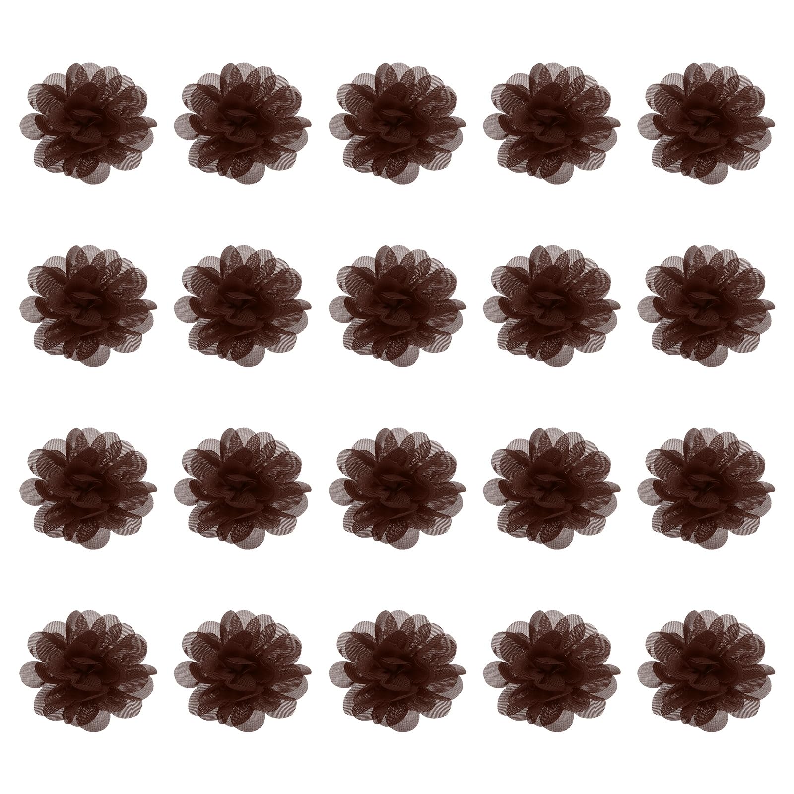 Fleurs en mousseline de soie PATIKIL lot de 20 pièces café pour bandeaux et customisation de robe