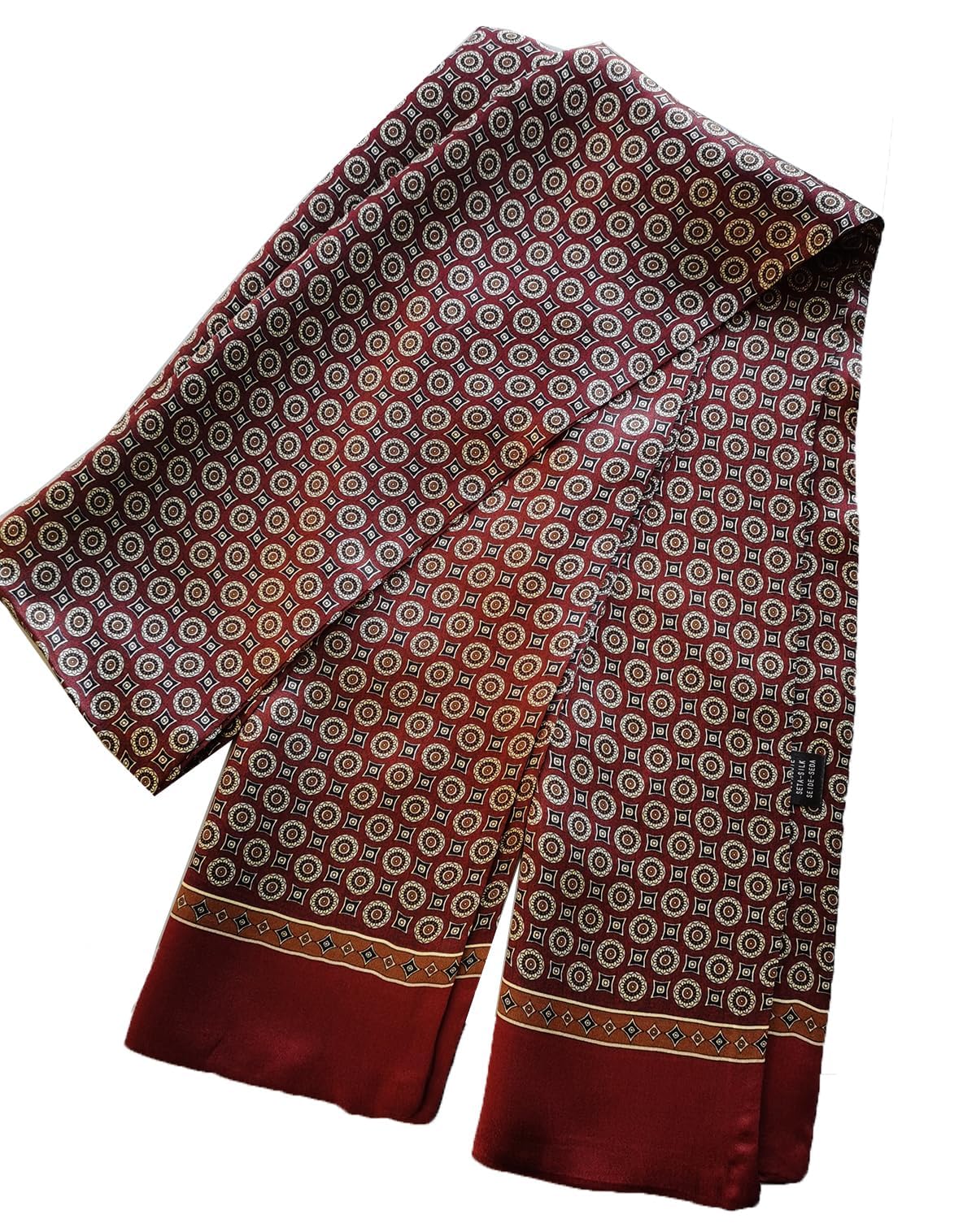 Foulard en Soie Vintage pour Homme, 100% Pure, Motif Classique, Double Couche, imprimé Gentleman