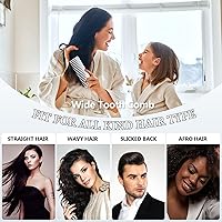 Vista 18 de Patelai Wide Tooth Comb Large Hair Detangling Comb for Curly, Wet Dry Hair, No Handle Detangler Accessories(White, Cyan)