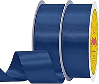 Vista 258 de Cinta de satén plateada de doble cara de 1-1/2 pulgadas x 50 yardas, cinta plateada de poliéster para envolver regalos, muy adecuada para bodas