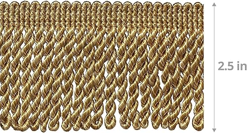 Miniatura 37 de Borde de flecos de lingote de 2 1/2 pulgadas (estilo # EF25) rosa polvoriento #K13 (rosa claro) paquete de 5 yardas (15 pies/14.8 ft)