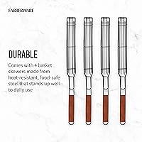 Vista 4 de Farberware 5290494 BBQ Shish Kabob - Cestas para asar, color negro y madera