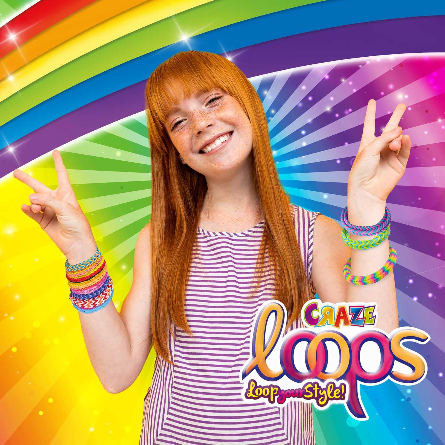 CRAZE loops Fun Box Bracelet Making Kit with 800 Loom Bands, Beads, Clips and Tools - Image 4