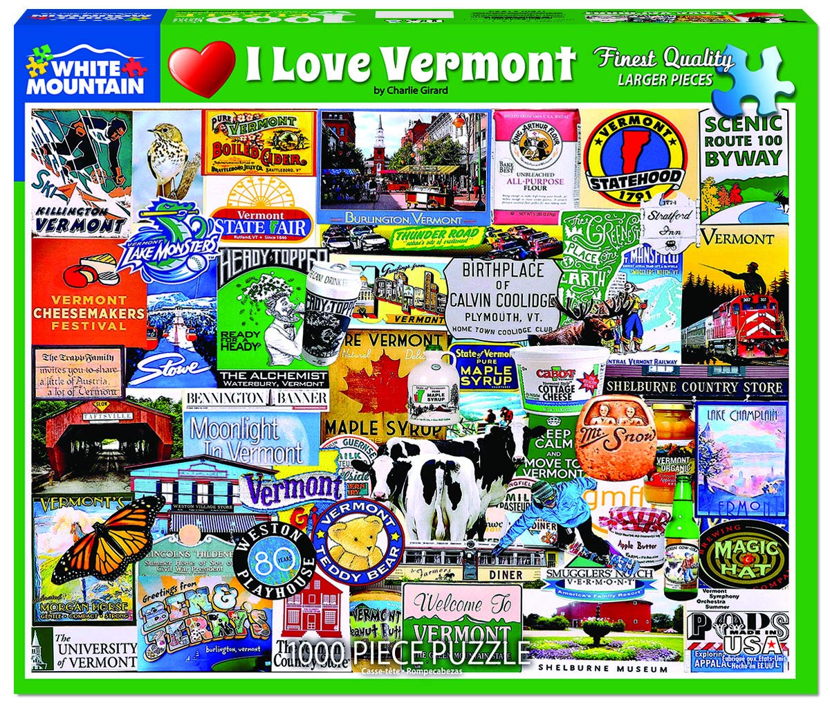 White Mountain I Love Delaware Puzzle 1000 Pezzi – Collage Vintage Per Adulti