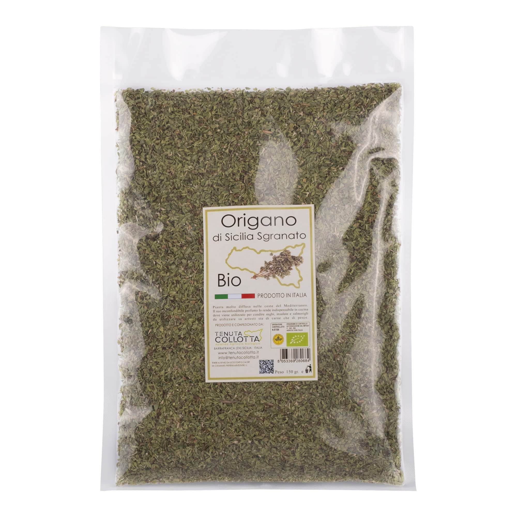 Tenuta Collotta® - Origan Biologique en feuilles séchées 150g - 100% Italien - Produit en Sicile