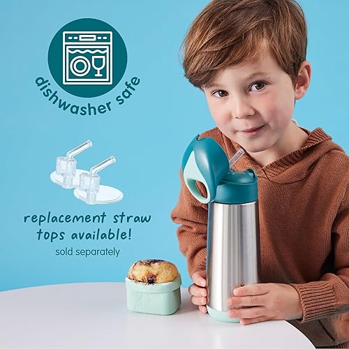 Miniatura 5 de b.box Botella de bebida aislada  12 onzas  Acero inoxidable aislante de doble pared  Mantiene el frío hasta 8 horas, mantiene el calor 6 horas