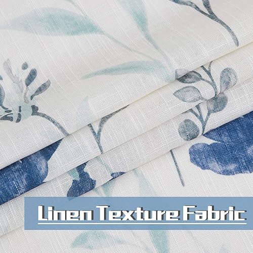 Miniatura 8 de Cortinas transparentes impresas de lino con textura para sala, con diseño de hojas florales, estilo granja, cortinas de paneles, juego con ojal para