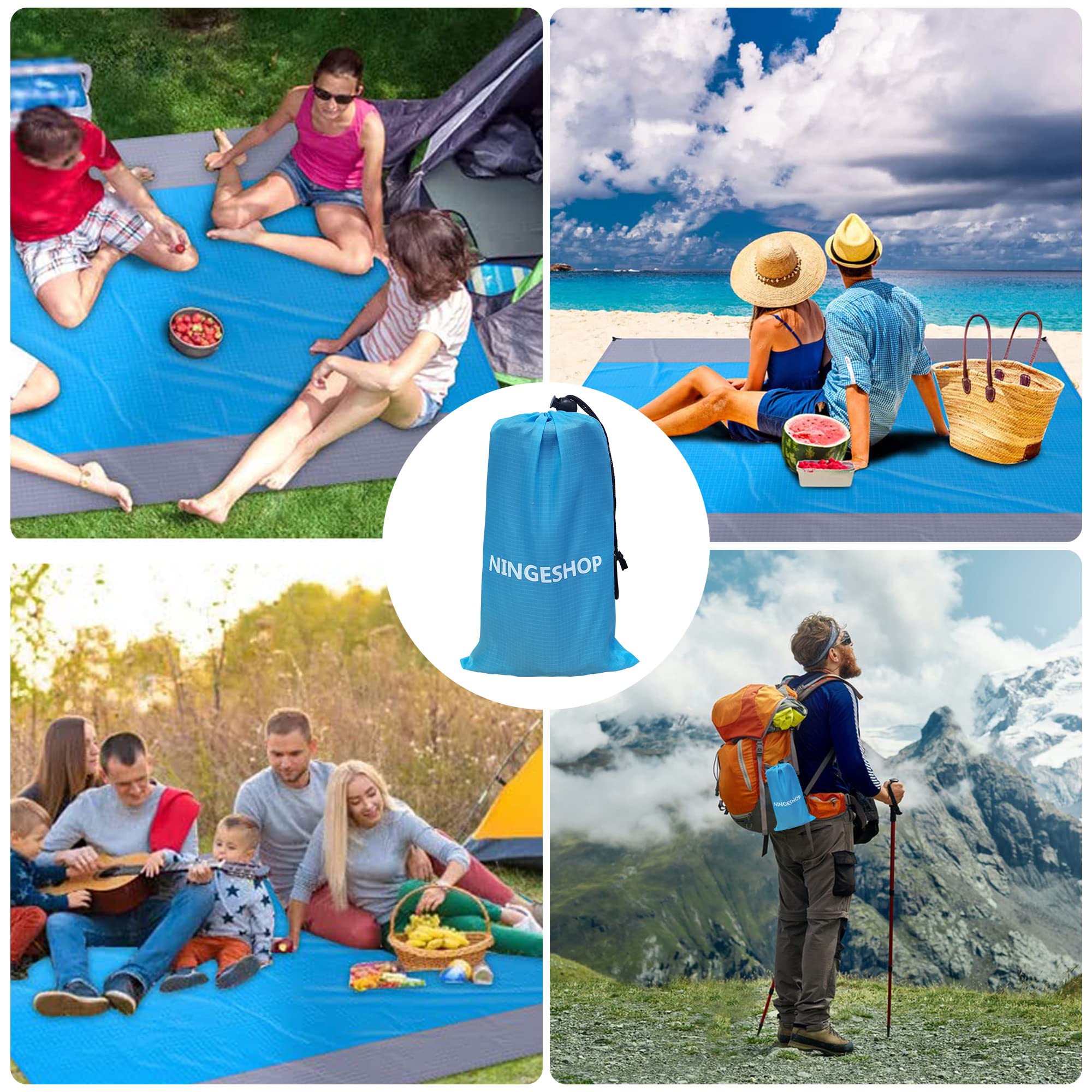 Couverture De Plage Etanche Du Tapis De Plage Etanche A Sable Surdimensionne 79 X 83 Pouces Pour 4 6 Adultes Couverture De Pique Nique Legere Tap~p113417438