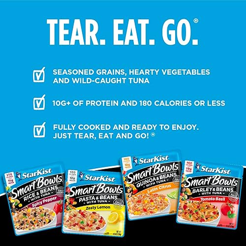 Miniatura 9 de Starkist Smart Bowls, Tomate Albahaca Cebada y Frijoles Atún, 4.5 oz (Paquete de 3)
