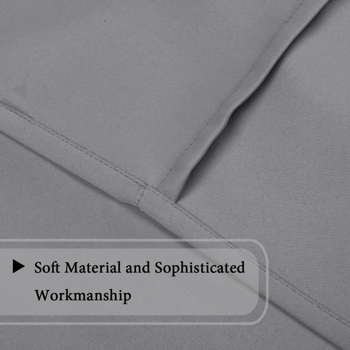 H.Versailtex Thermal Insulated Blackout Tie Up Curtains Adjustable Window Shades for Living Room, Rod Pocket 2-Pack, 42 x 63 Inch Long - Solid in Dove Gray