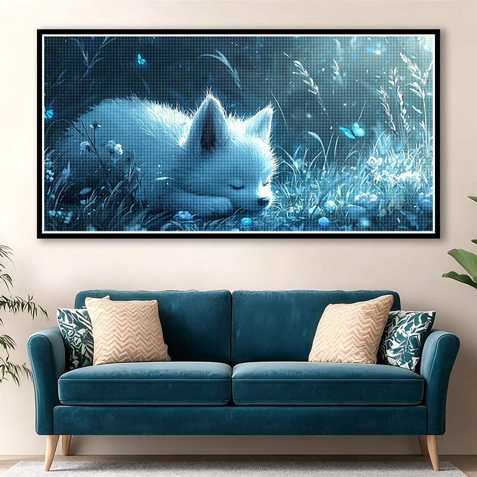 Diamond Painting Adultos Animal Pintura Diamante, Perro Diamond Painting 5D Completo, DIY Cuadrado Bordado Punto de Cruz Cuadros de Diamantes Kit para Decoracion Hogar, Regalo Mujer 160x80cm 0J-770