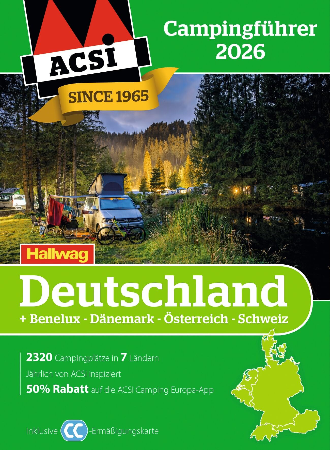 ACSI Campingführer Deutschland 2026: Inkl. Benelux-Dänemark-Österreich-Schweiz und ACSI CampingCard Ermässigungskarte