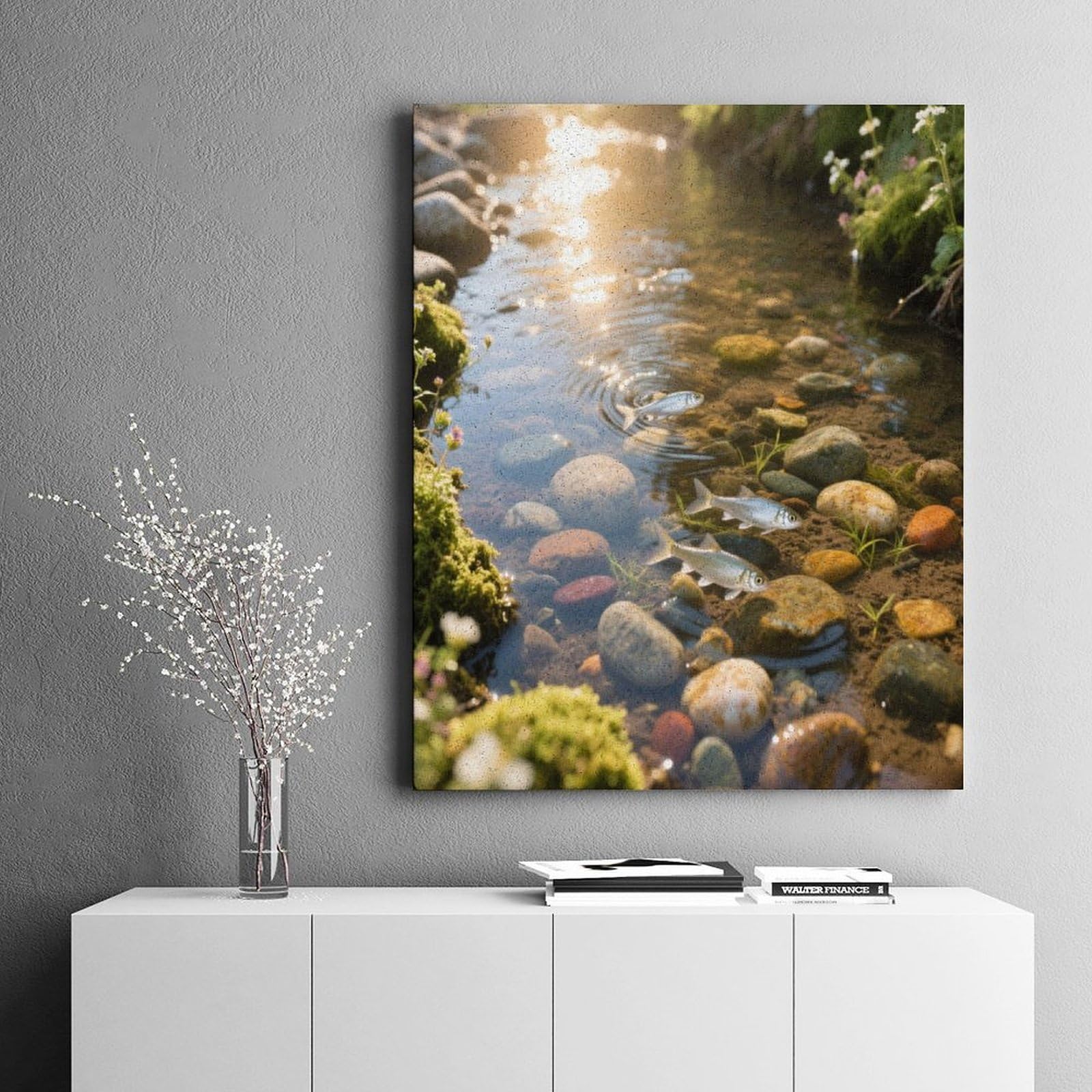KOAYUBFC Creek Pebbles Malen nach Zahlen Kit für Erwachsene Anfänger Erwachsene Malen nach Zahlen Kits auf Leinwand DIY Acryl Ölfarben Malerei mit Pinseln als Geschenk Home Wall Decor