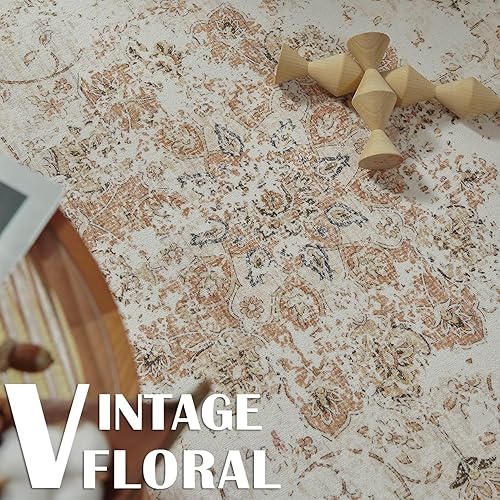 Miniatura 2 de jinchan Alfombra de entrada de 2 x 3 pulgadas, lavable, alfombra suave, alfombra floral vintage, alfombra pequeña, alfombra antideslizante para