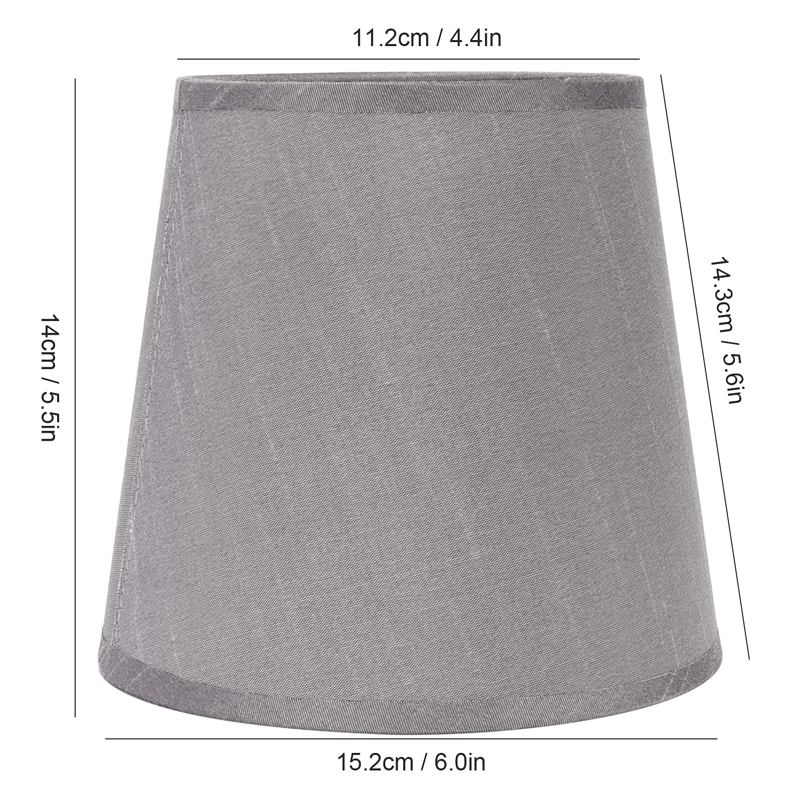 6 Pièces Gris Tissu Tambour Abat-jour Style Moderne Tissu Art Lustre Abat-jour pour E14 Vis Mur Lampe de Chevet