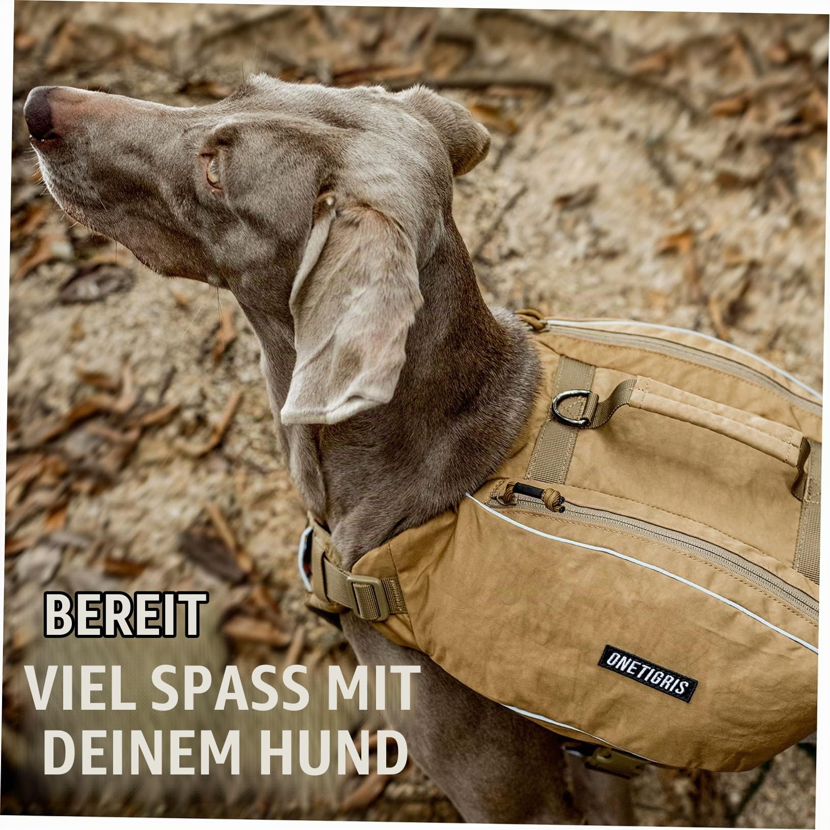 OneTigris CAMELUS Hunderucksack Reißen Camping Wandern Hundebackpack für M/L Größe Hunde (M, Coyote Braun)
