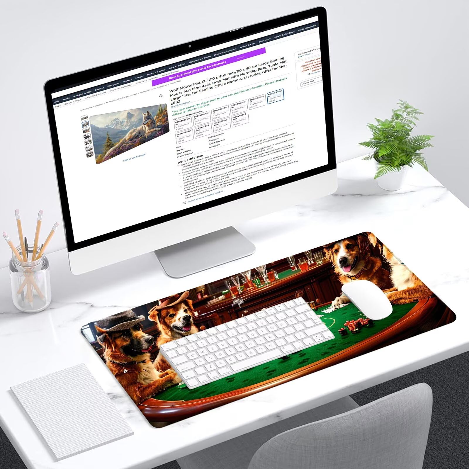Cane Tappetino Mouse XXL Gaming 1000x500 mm 2025 Nuovo Festa Tappetino Scrivania Impermeabile,Mousepad con Base in Gomma Antiscivolo,Migliora Precisione e Velocità per Gaming, Ufficio e PC,-dd1460