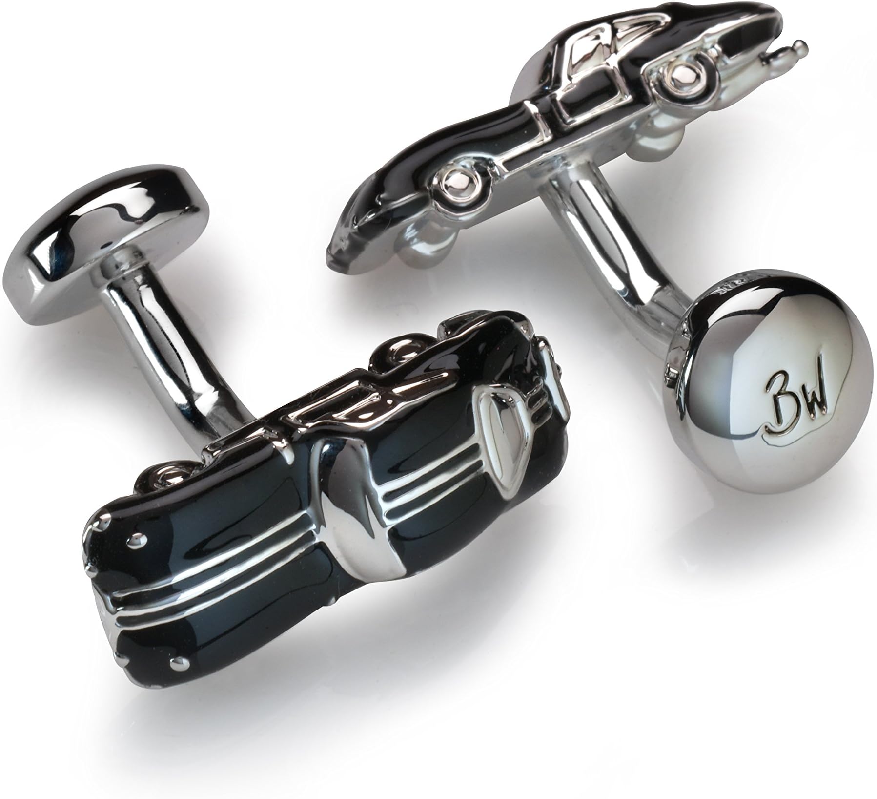Babette Wasserman Men's Black Retro Jag Cufflinks