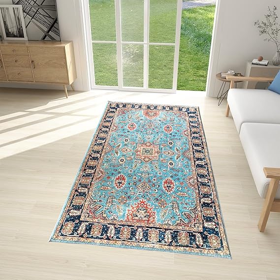 LUEOMRRO Boho Area Rug 3X 5' Cashmere Vintage Oriental