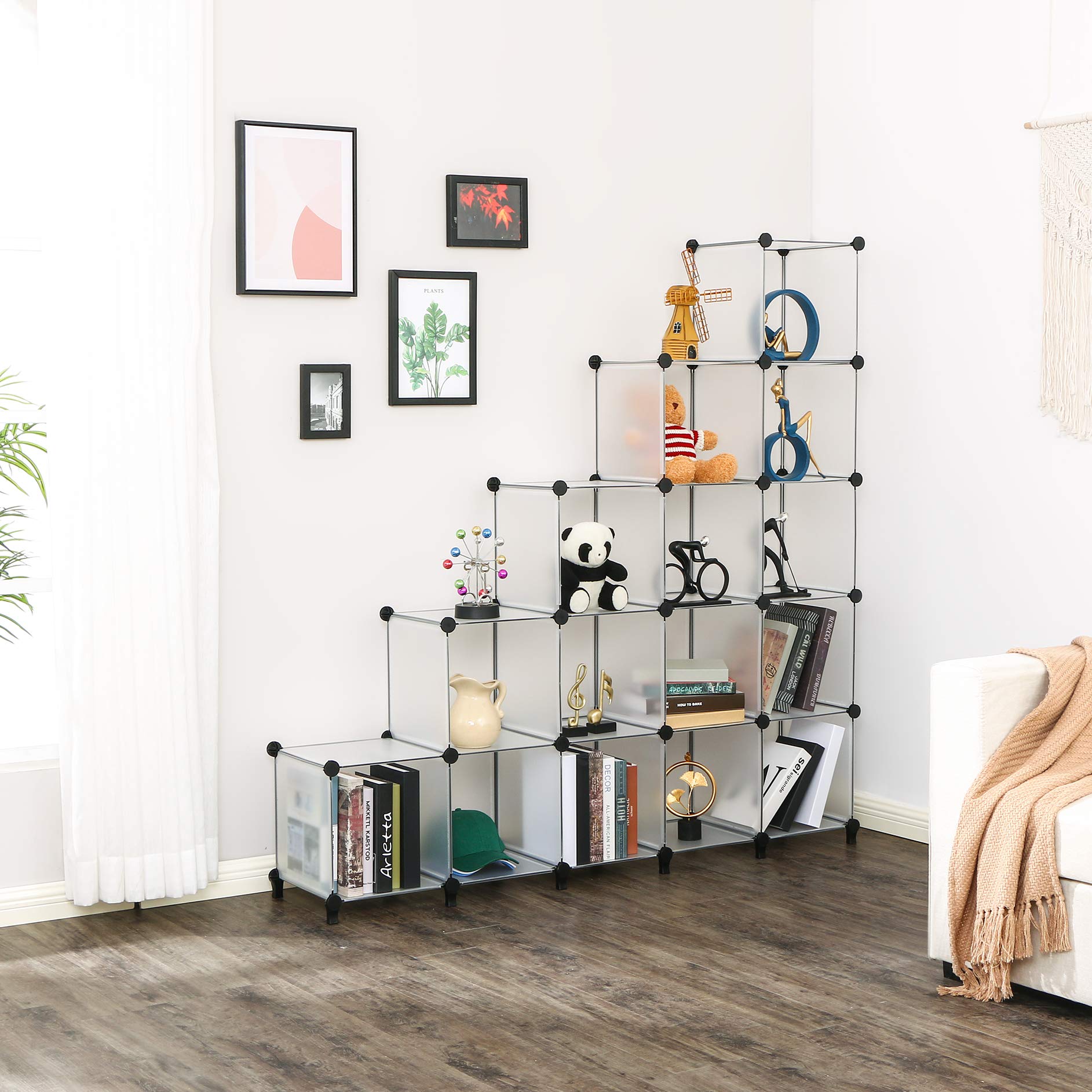 ANWBROAD Cube Storage Organizer 16 Cubes DIY Closet Bookshelf