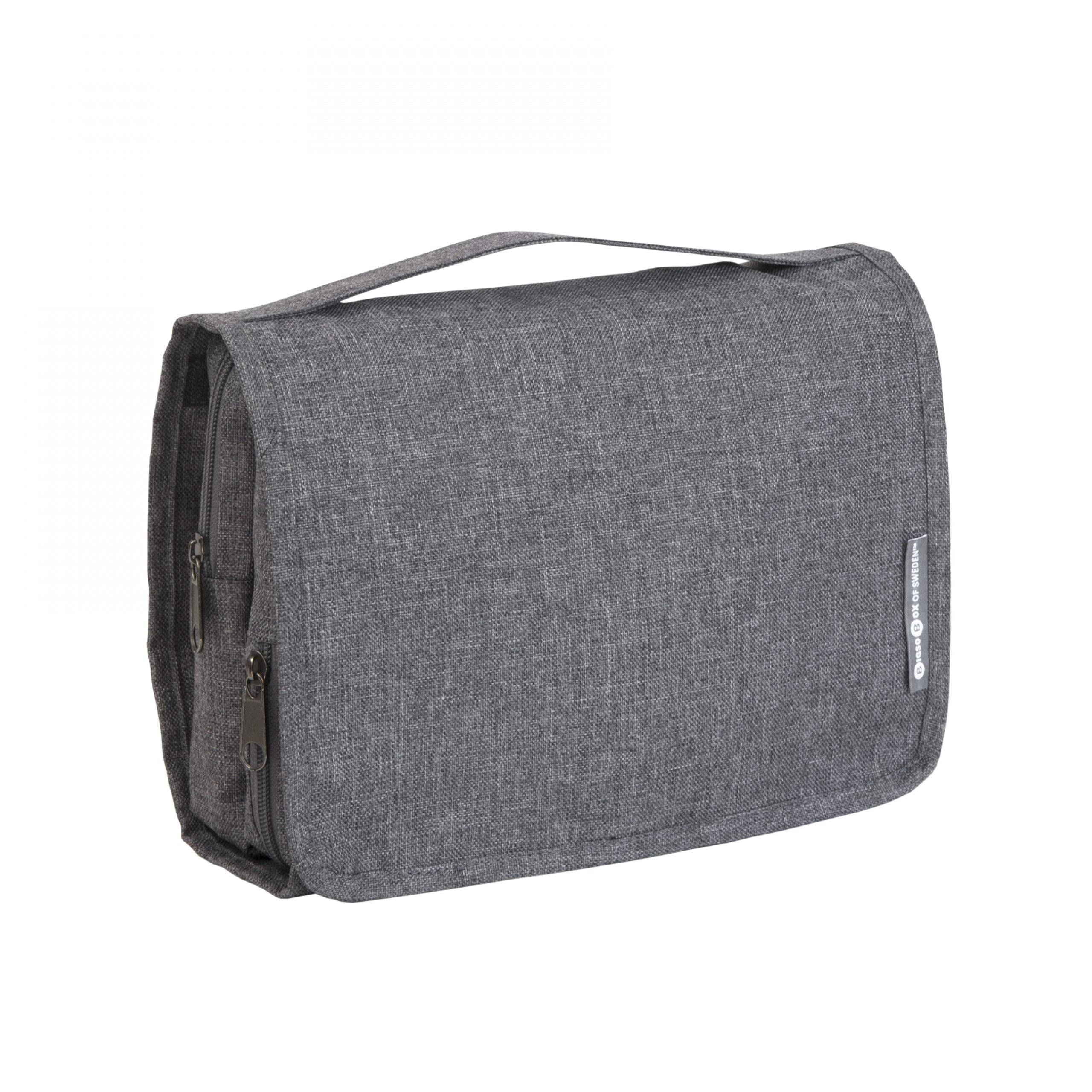 Bigso Box of Sweden Set van 2 waszakken voor op reis, kledingzak van polyester voor de koffer of de reistas, lichte kofferzak voor vuile was, schoenen en meer, grijs, grijs, Medium, Set