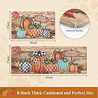 Vista 2 de U'Artlines Tapete de cocina de otoño, antifatiga, acolchado, cómodo, tapete de escritorio de pie, tapete de cocina de calabaza colorida para piso
