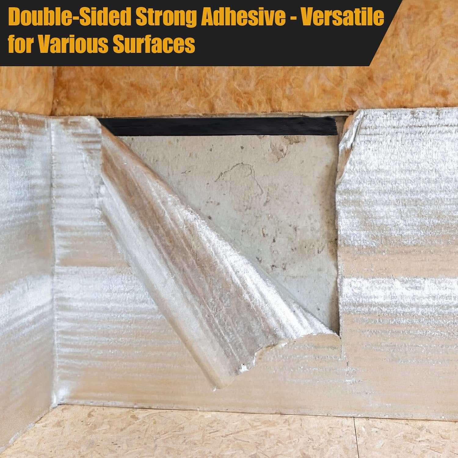 4 Pack 2 Inch X 50 Feet Butyl Sealant Tape Double Sided, Black Butyl Tape Weatherproof Rainproof Vapor Barrier for Concrete Block Cinderblock Crawlspace Wall Crawl RV Windows Deck Boat