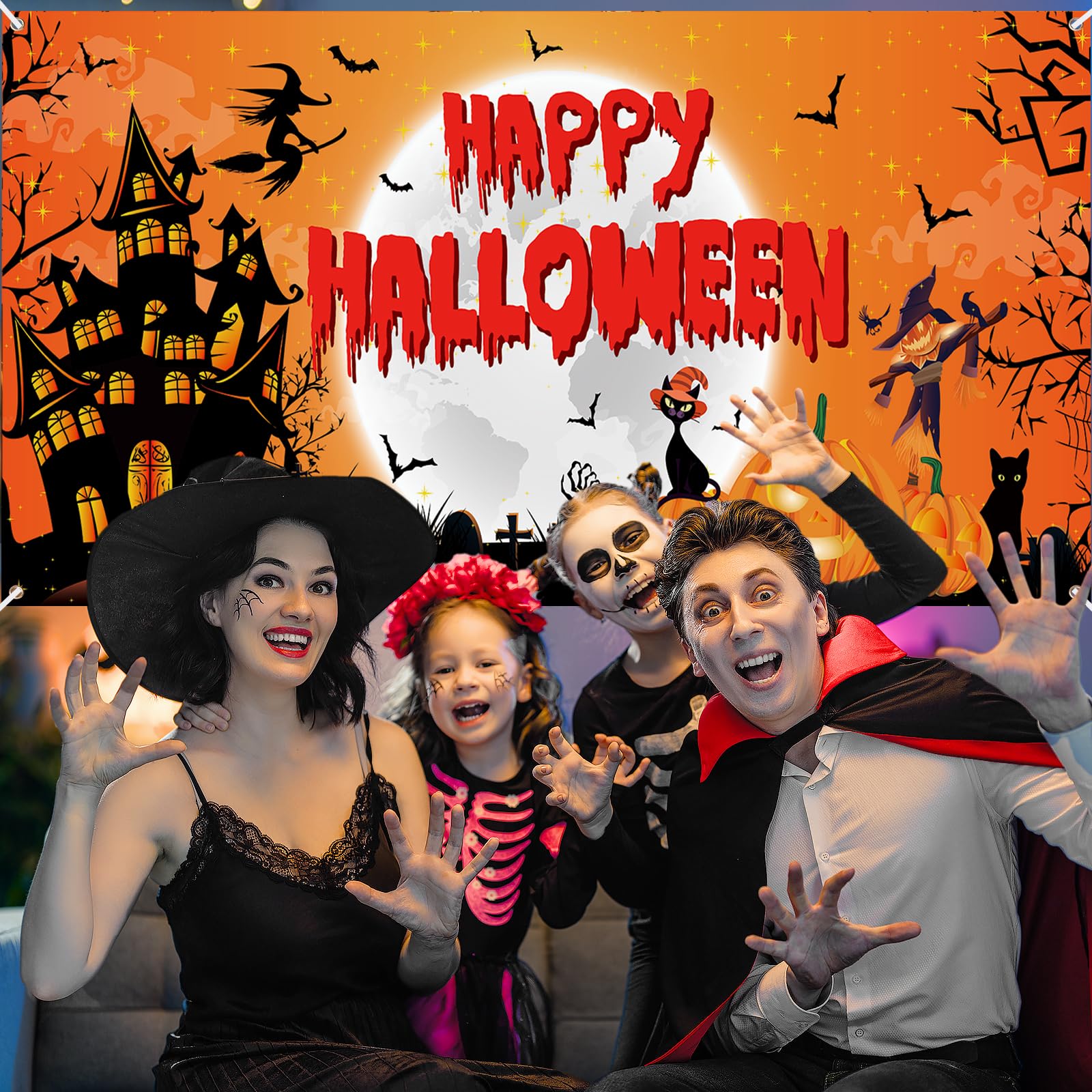 Bannière Porte De Garage Halloween 6x13 Pieds - Cirque Malfaisant - Tingjoo