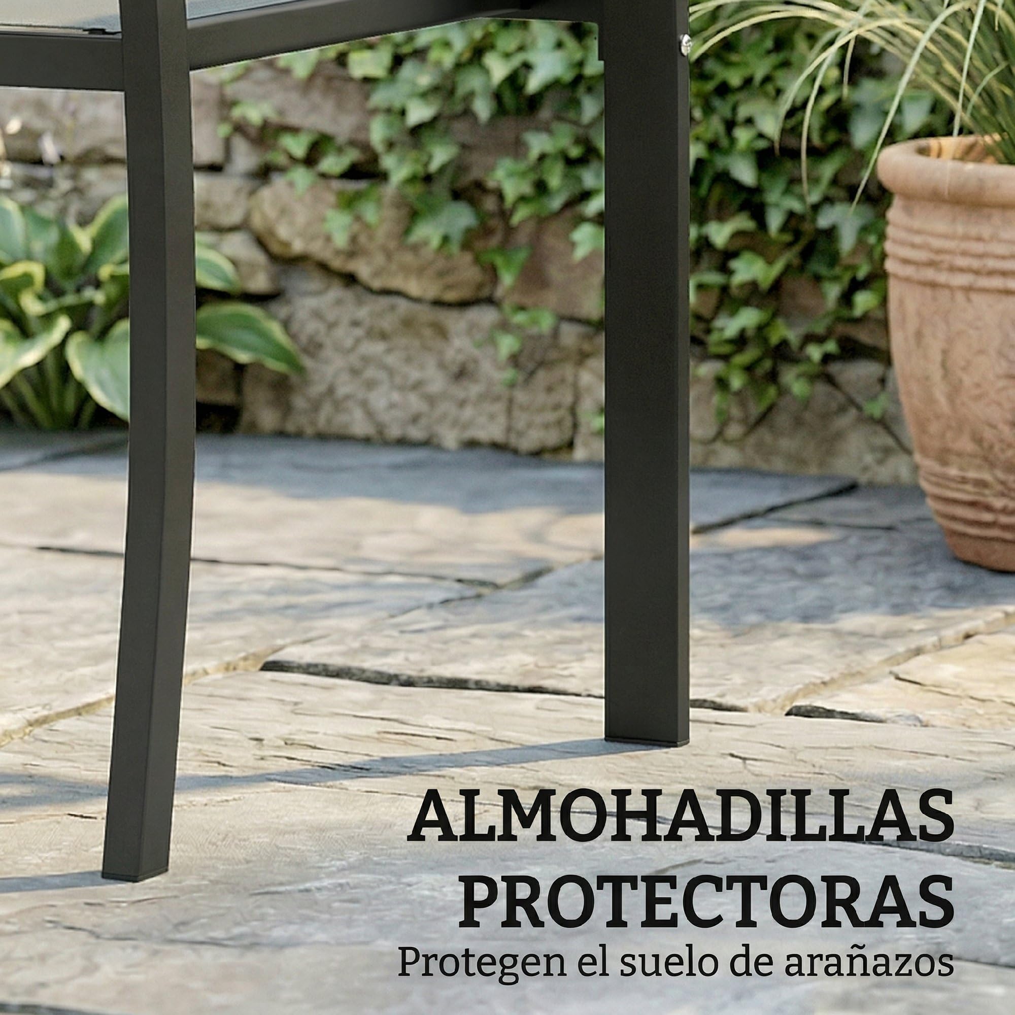Outsunny Conjunto de Mesa y Sillas de Terraza Exterior 3 Piezas, Muebles de Jardín Exterior con 2 Sillas Anchas de Textilene, Mesa de Vidrio Templado, para Patio, Balcón, Gris Claro