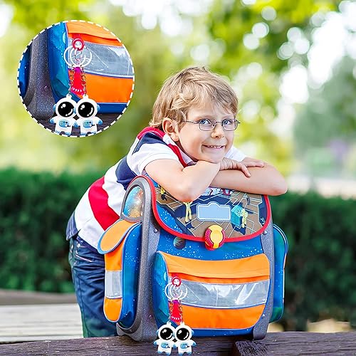 Miniatura 5 de KAIX Recuerdos de fiesta espacial de astronauta, lindo llavero espacial de astronauta, recuerdos de fiesta, 12 juegos con etiquetas de