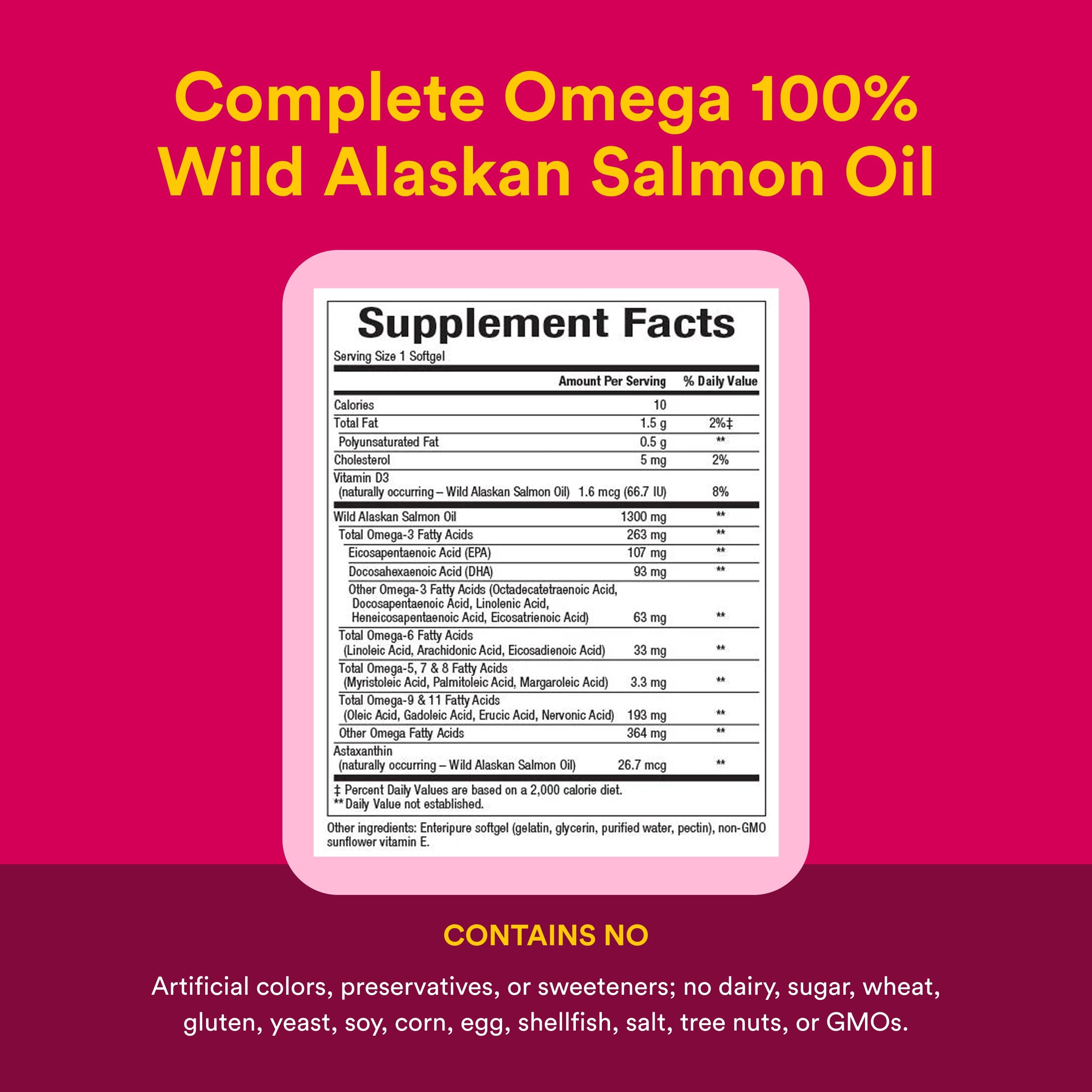 Complete Omega by Natural Factors, Wild Alaskan Salmon Oil, Supports Heart and Brain Health with Omega-3 DHA and EPA, 180 softgels (180 servings) — Amazon image 4