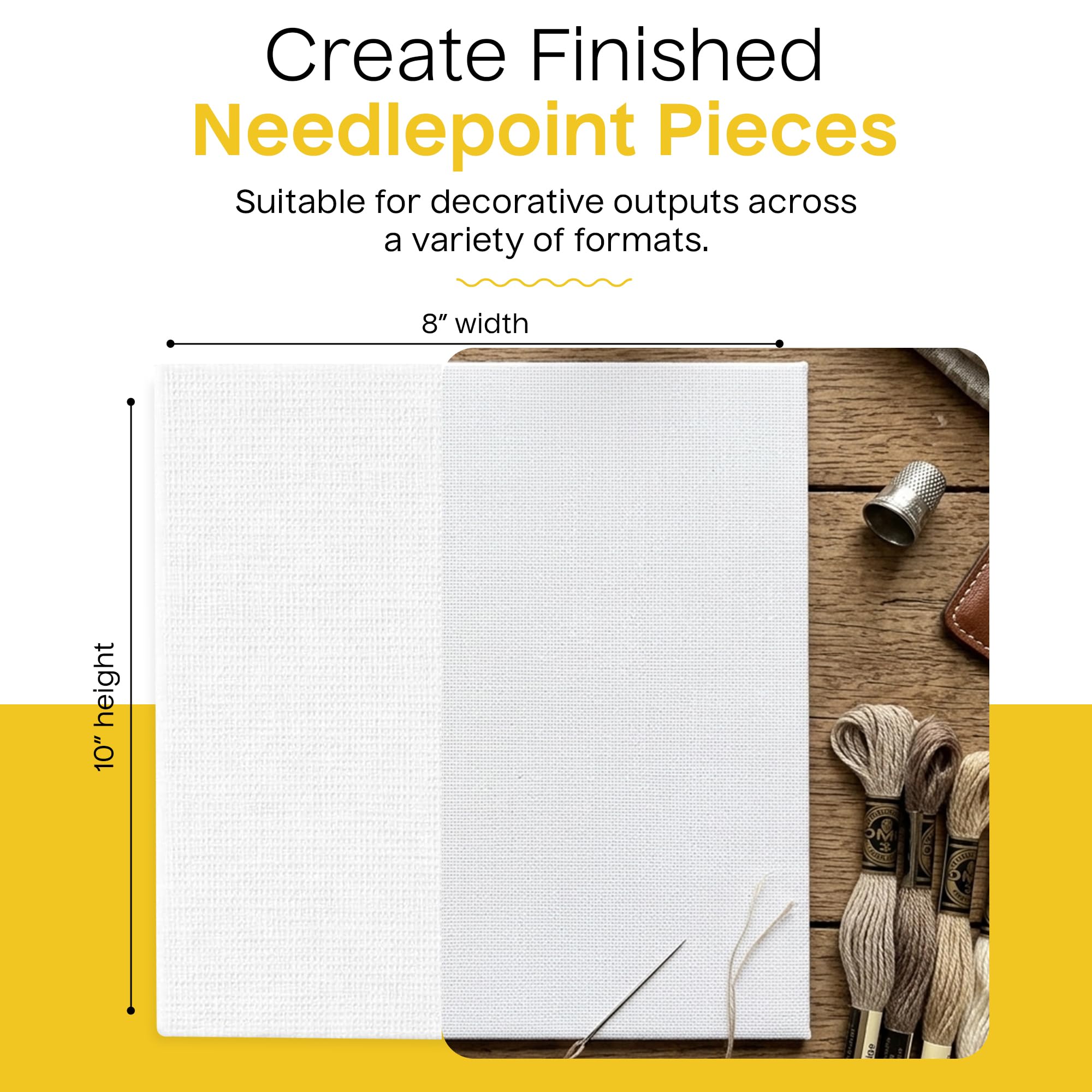 Aspen Lane 13 tele per ricamo a punto croce, in cotone bianco, per ricami fai da te, punto croce, ricamo ad ago e progetti artigianali, tela resistente, 20,3 x 25,4 cm, confezione da 6