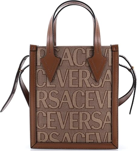 Pre-Loved Allover Logo Convertible Tote Printed Canvas Mini, Brown