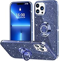 Vista 17 de Thomo Funda compatible con iPhone 13 Pro Max, [Bling Kickstand] Bonita funda protectora de cuerpo completo con diamantes para iPhone 13 Pro Max