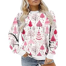 MARSVOVO Christmas Shirts For Women Christmas Sweatshirt Crew Neck Long Sleeve Casual Tshirt Women