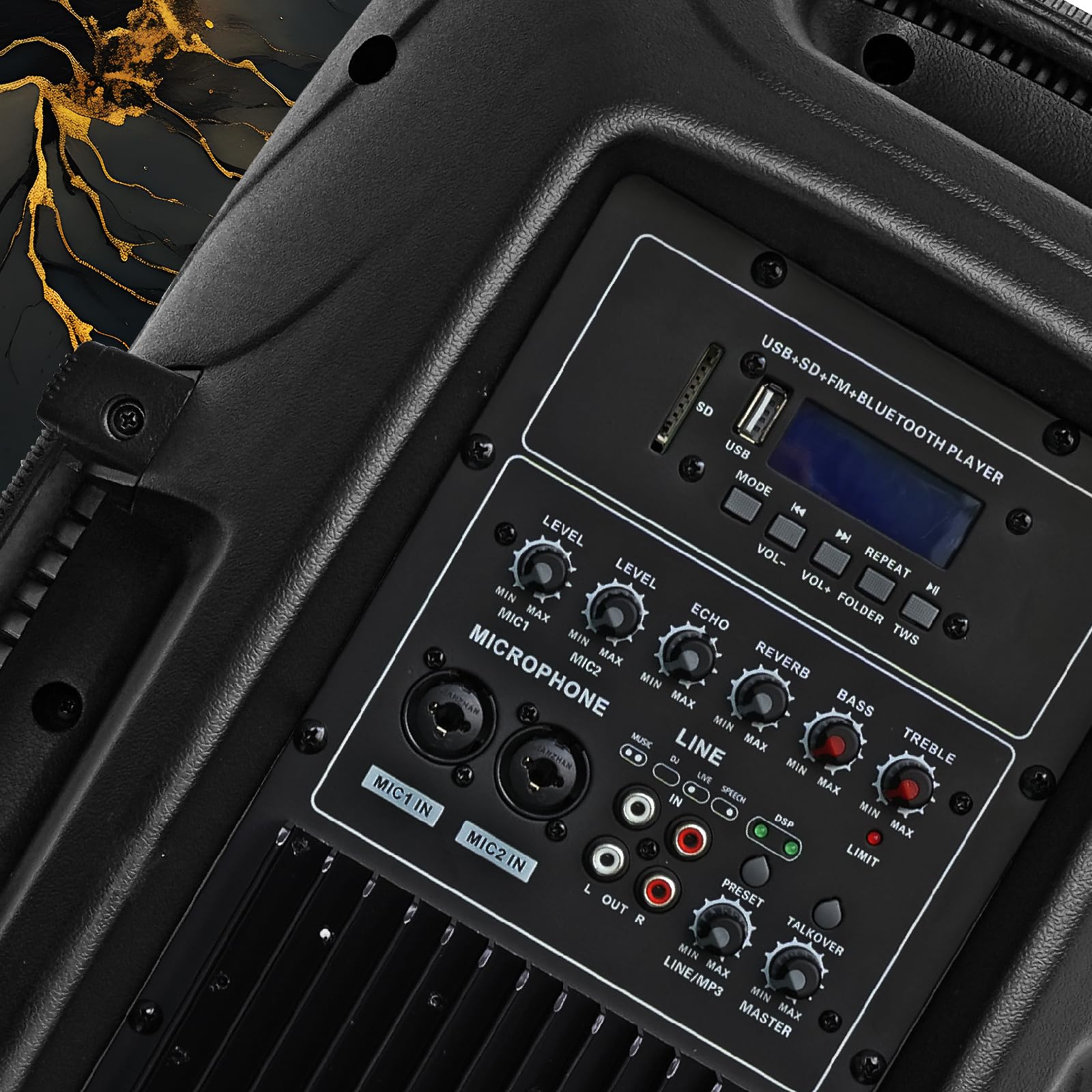 Podwójny system głośników PA o wysokiej mocy 12 cali 1000 W | Obsługuje radio FM Bluetooth USB SD odtwarzanie multimediów zawiera dwa stojaki na imprezy karaoke na świeżym powietrzu