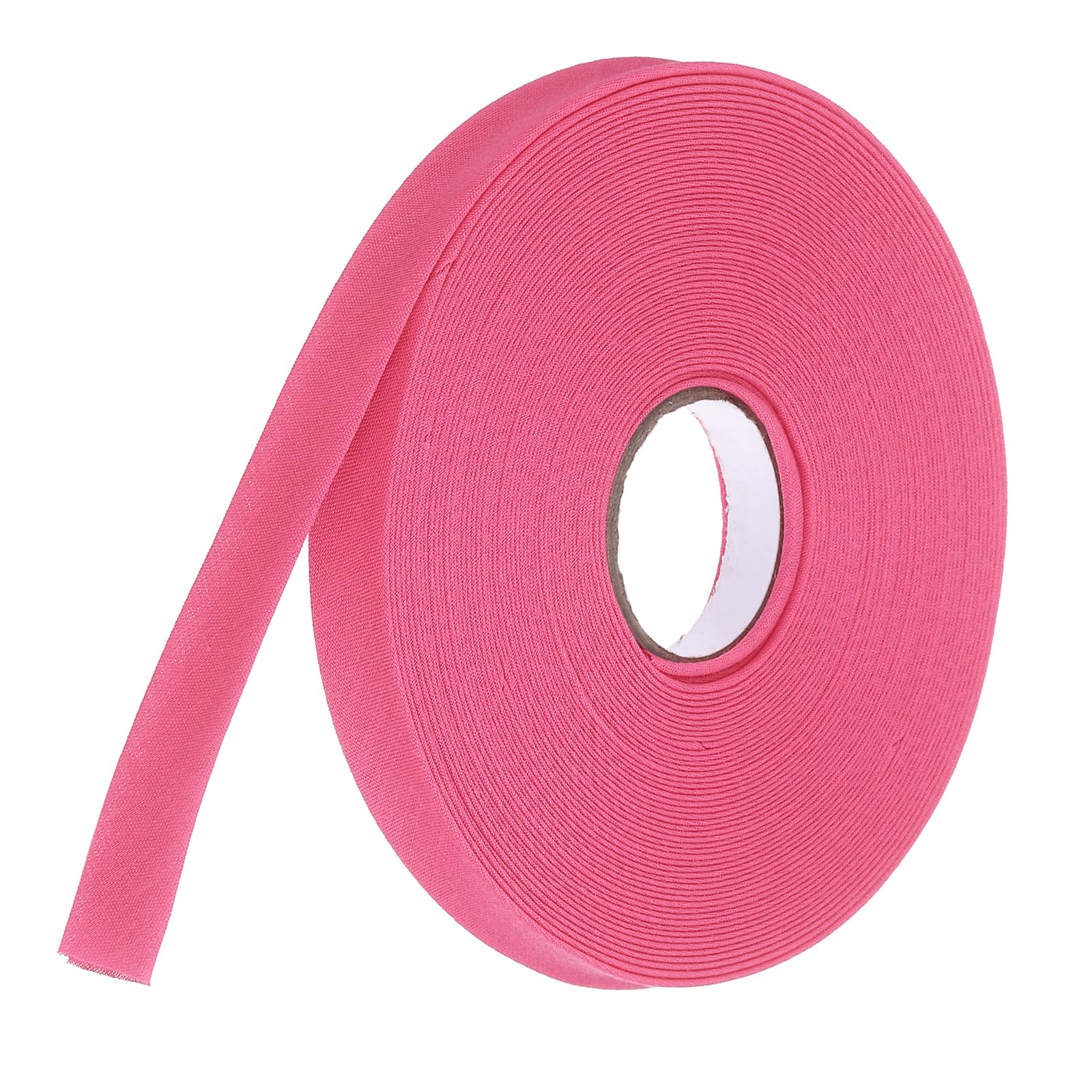 sourcing map 1.5cm Double Fold Bias Tape Polyester (Rose Red 14.6m) โ image 1