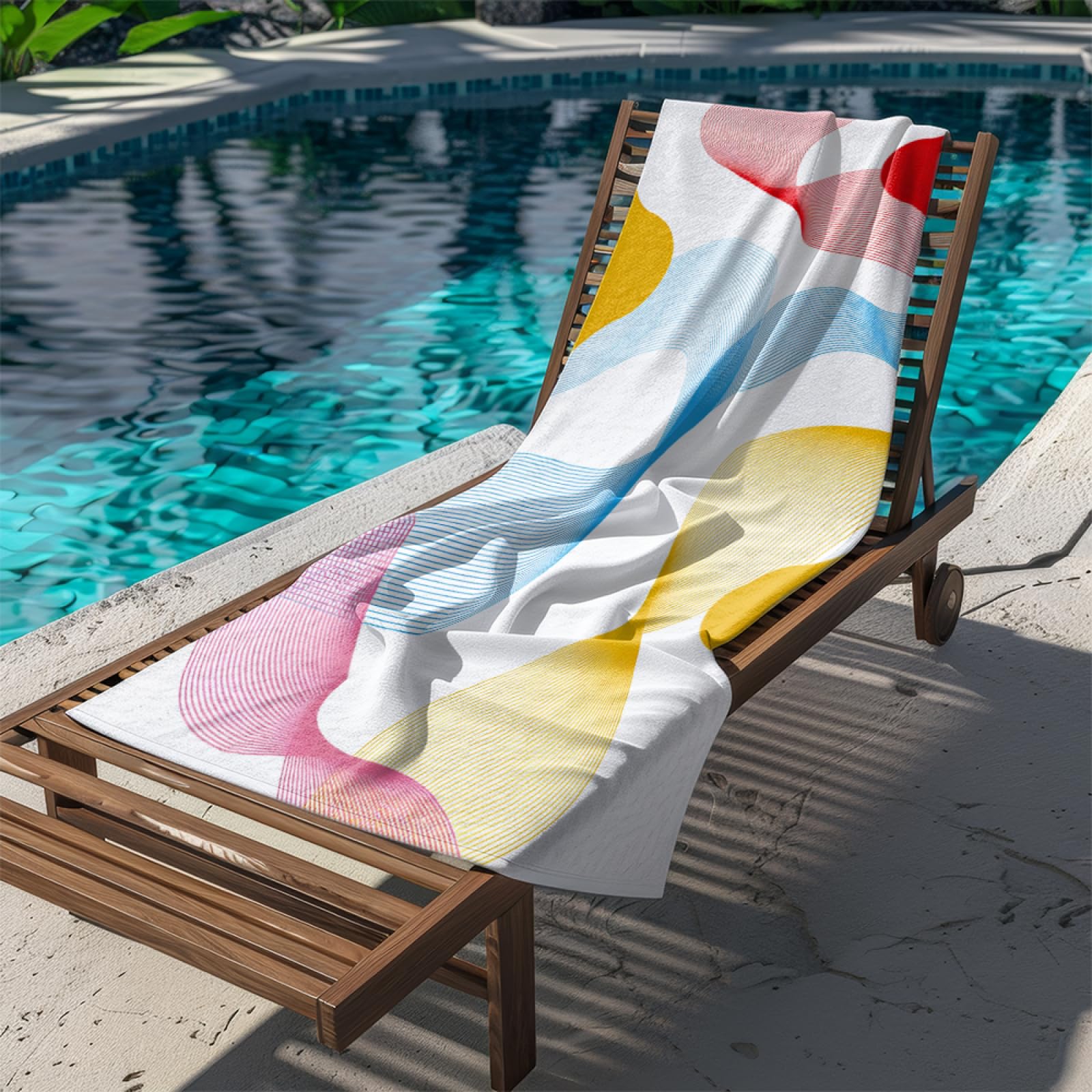 Fouta PlageLignes Rouges Bleues Modèle Surdimensionné avec Diverses Tailles, Respirante et Portable, Parfaite pour Voyages Sorties Piscine et Usage Extérieur Quotidien 90x160 cm