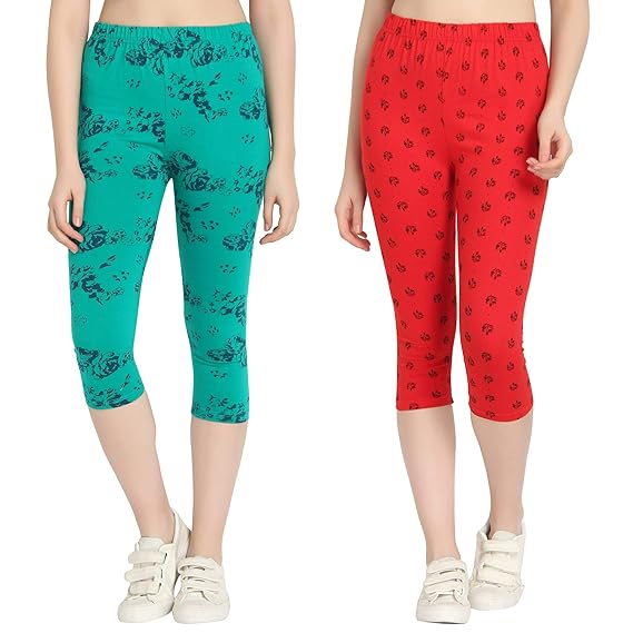 Printed Capri for Womens/Girl Pack of 2