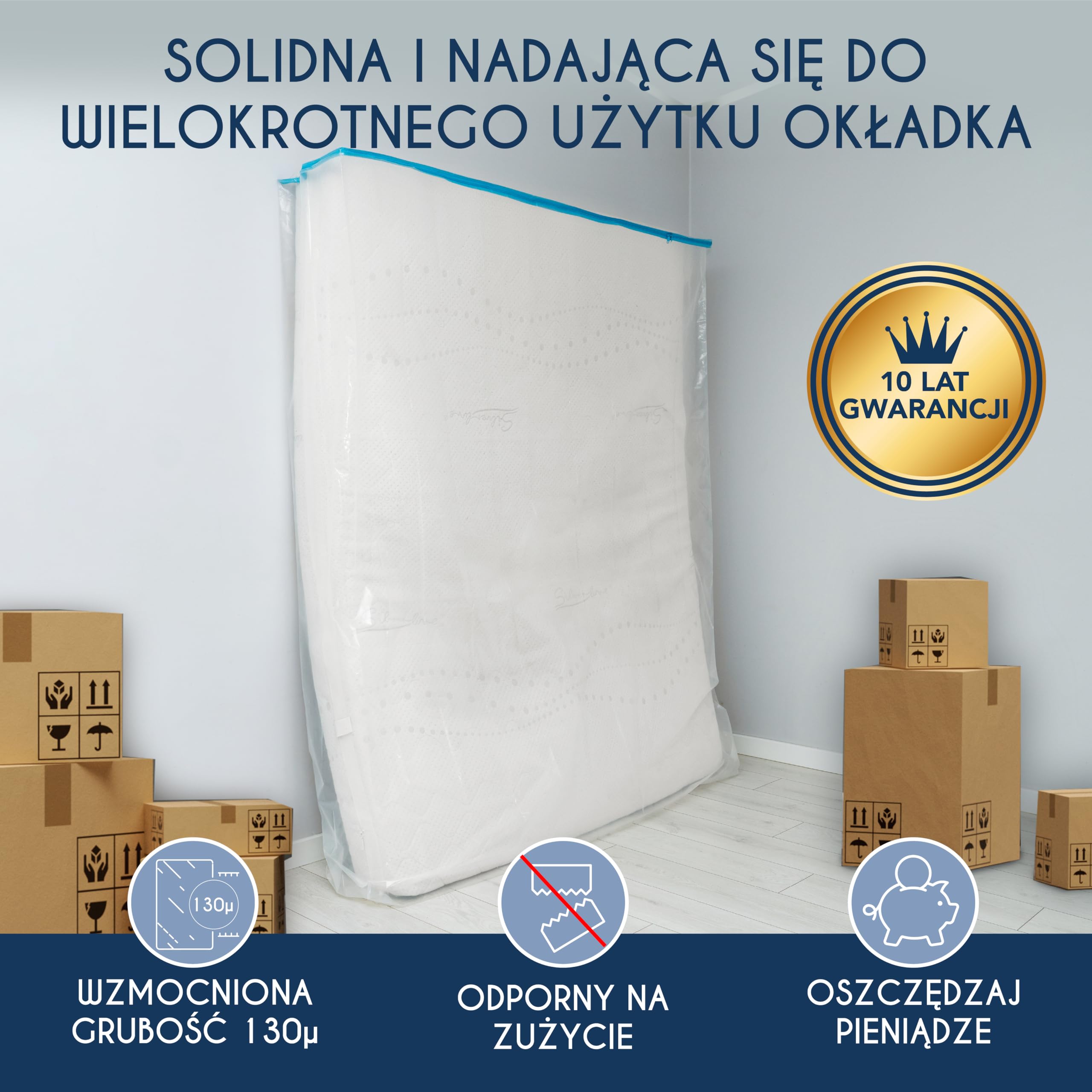 Pokrowiec na materac z tworzywa sztucznego – zestaw 2 szt. – 90 x 200 cm (grubość 30 cm) – ochrona materaca z szerokim zamkiem błyskawicznym – torba na materac do przechowywania, przechowywania
