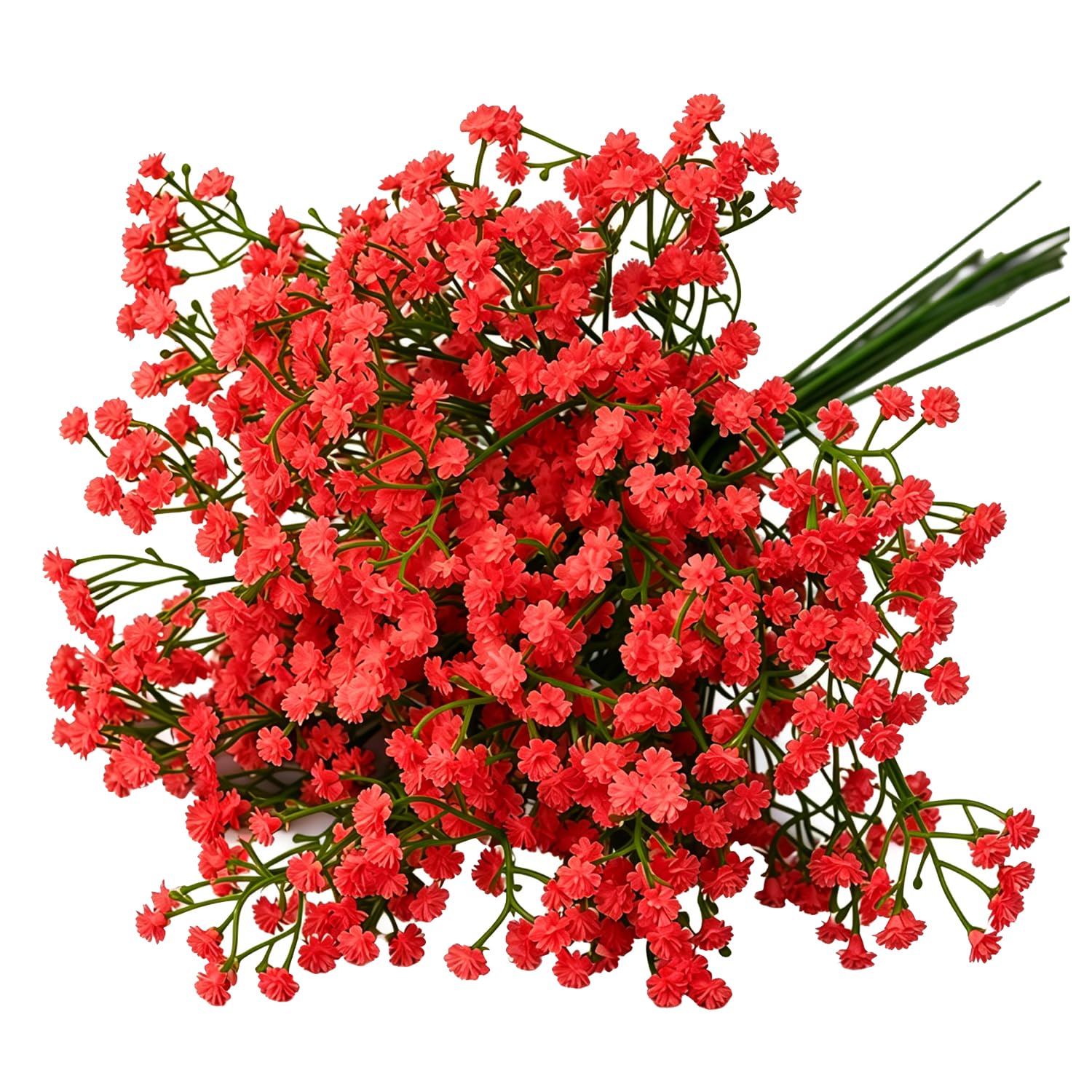 FIGCY 12pcs Artificial Gypsophila Stems, Baby's Breath Faux Flowers for Wedding Bouquets Home Vase Decor, 28cm Long, Red